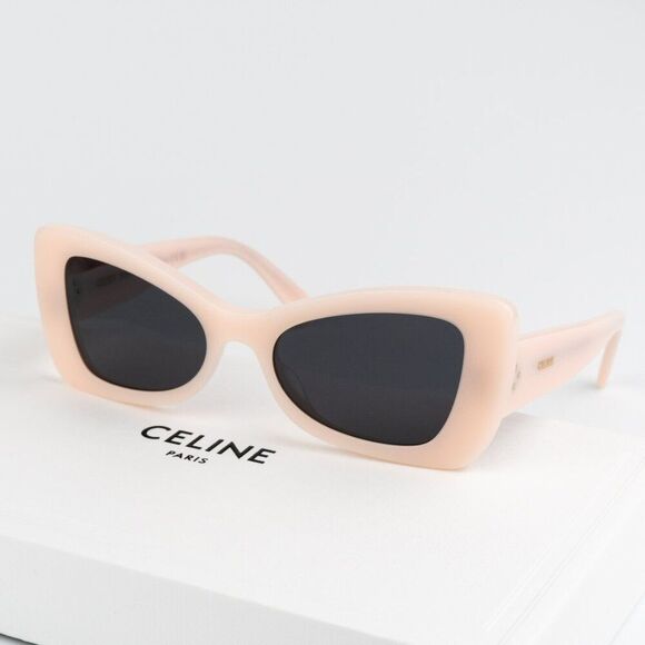 NEW Celine CL40236I 72A CELINE 3 DOTS Pink Grey Women Butterfly Sunglasses - Picture 2 of 14
